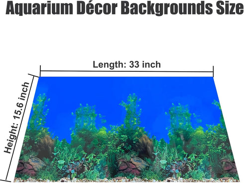 Double-Sided Undersea Aquarium Background Poster, Colorful Sea Anemone Fish Tank Sticker Decorations