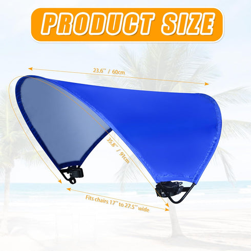 Atvkov Beach Chair Canopy Foldable Chair Umbrella Sun Shade Attachment for Beach Camping Fishing Lounge Tanning Zero