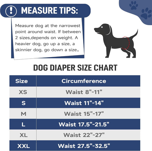 Wraps(5 Pack) Tuiskusa Male Dog Diapers, High Absorbing Dog Belly Bands for Male Dogs, Washable Reusable Dog Male
