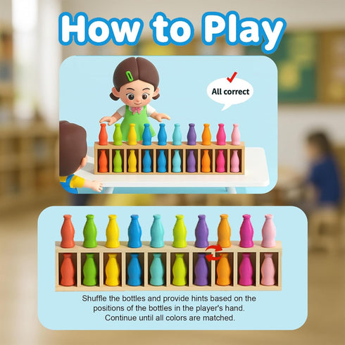 Trozihn 8-12, 2-4 Bottle Color Match Game, Fun Family Board Game for Kids Player Bottle Collision Game for Kids