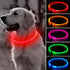 BSEEN Light Up Dog Collar - Rechargeable LED Dog Collar, 360° Glow in The Dark Pet Collar for Night Walking (Red 70cm)