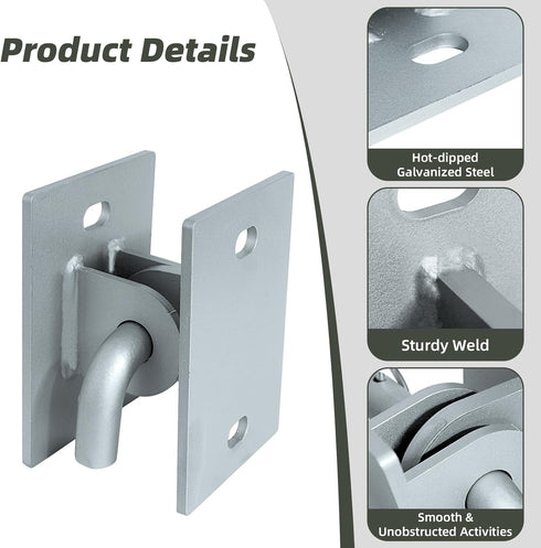 Stationary Dock Connector Hinge Kit, Galvanized Floating Dock Hinge Kit with 1/4" Thickness Hardware Dock Brackets,