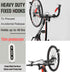 White Garage Indoor Bike Rack, Wall Mount Organizer Hook for Vertical Hanging, Heavy Duty Space Saving