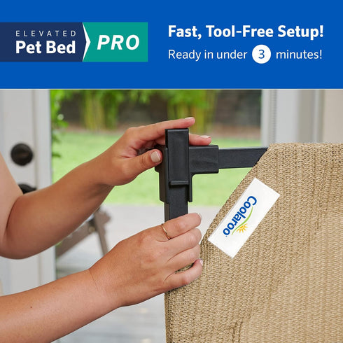 COOLAROO Cooling Elevated Dog Bed PRO Standard, Fits in 48in Crate, Easy Assembly Frame, Nutmeg Color