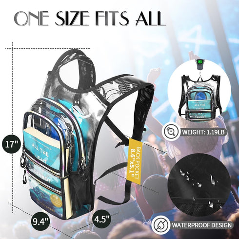 Hydration Pack, Lightweight Water Backpack with 3L Bladder, Essential for Rave, Hiking, Biking, Running