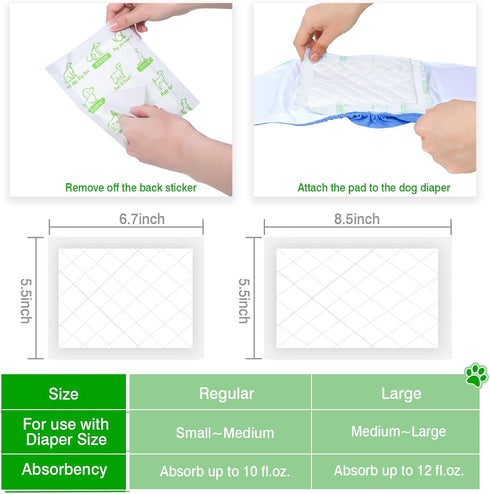 150ct 150pcs) Dog Diaper Liners Super Soft and Absorbent Dog Diaper Booster Pads for Male Dog Belly Bands or Female Dog