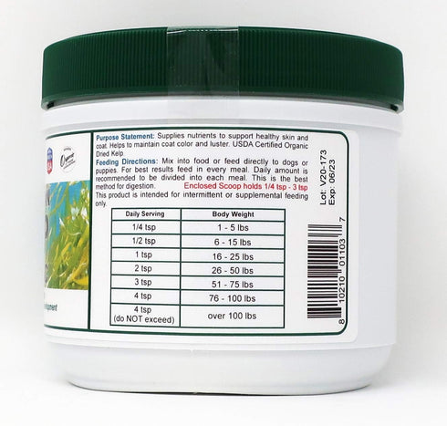 Dogzymes Organic Norwegian Kelp for Pets, Rich in Iodine to Support Gland Function, Especially The Thyroid (12 ounce)