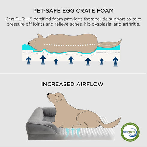 Bedsure Cat Beds for Indoor Cats - Washable Bolster Sofa Beds for Extra Small Dogs, Supportive Foam Couch Bed, Grey