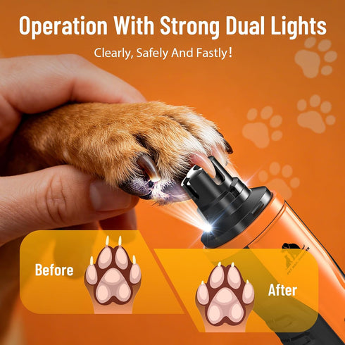 Juveximzy 5-Speed Trimmer Electric Dog Nail Grinder: Quiet Dog Nail with LED Light, Adjustable Safety Guard