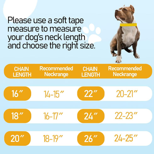BAOBOTE Gold Chain Dog Collar, 16MM 18K Gold Heavy Duty Cuban Link with Secure Snap Buckle, Chew Proof for Dogs (24"