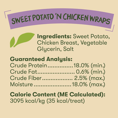 1 Pet 'n Shape Sweet Potato Chews Jerky Dog Treats - Pound