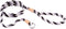 Alvalley Nylon Slip Leashes with Braided Leather - Adjustable Pet Lead for Dogs - Soft, Smooth Leash for Training & Walking - Durable, Strong Rope (Black, White & Gray, 4ft Long, 8mm Thick)