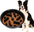 JASGOOD Large Dog Feeder Slow Eating Bowl, Elevated Diners Replacement Bowl (Black, Large, Fit Opening 8.9"-9.25")