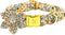 Elegant Little Tail Fall Dog Collar with Flower, Halloween Plaid Pet Collar for X-Small Dogs, Holiday