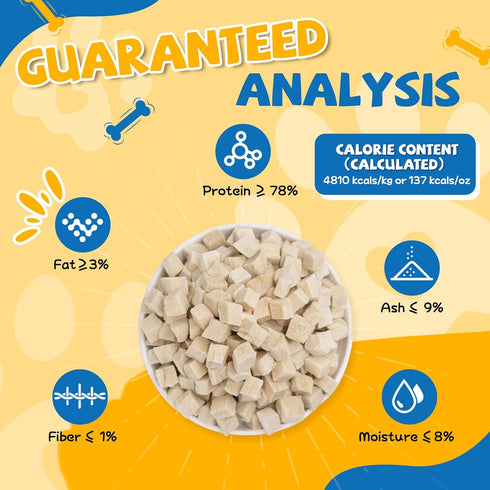 10.58 oz gazeupon Freeze Dried Chicken Dog Treats, Single Ingredient, High Protein Training Treats & Food Topper