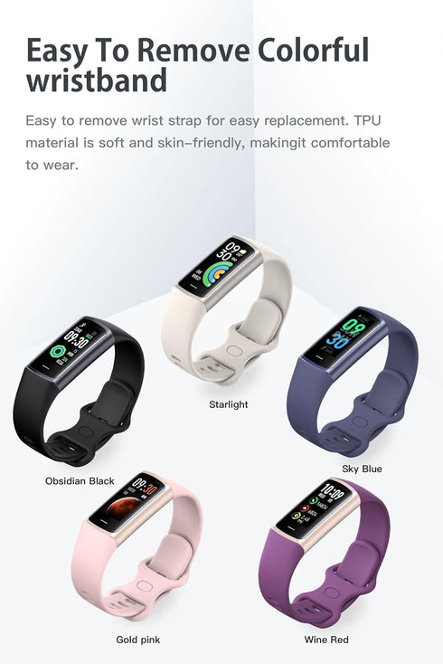 Fitness Tracker with 25 Sports Modes, Heart Rate/Blood Oxygen Monitor, Waterproof Smartwatch for Android and iOS