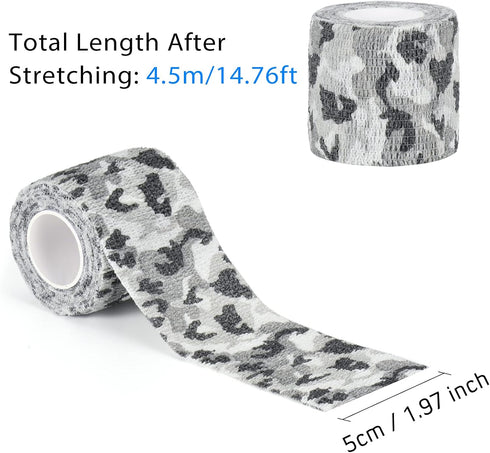 Self-Adhesive Camouflage Tape Wrap, 5CM x 4.5M Non-Woven Stealth Camo Tape for Outdoor Camping