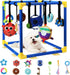 VYNALTIX Puppy Play Gym with 12 Toys, Removable Dog Enrichment Playground, Interactive Indoor