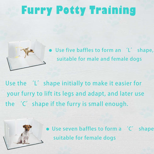 Bencacawinstyle Dog Litter Box with High Walls,Indoor Dog Potty for Small to Medium Dogs,No Spill Pee Pad Holder Tray
