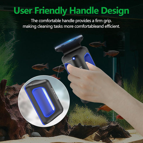 SYSENCIAGA 0.2-0.6 Inch Aquarium Magnet Glass Cleaner, Double-Sided Detachable & Floating Algae Scraper for Fish Tank