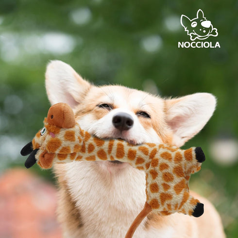 Nocciola Twistable Giraffe Dog Toy, Stuffed Plush Toy for Small Medium Breeds, Interactive Tug of War Toy