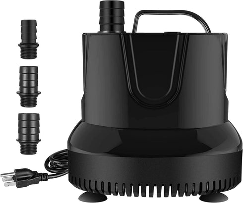 Simple Deluxe 660GPH Submersible Water Pump, 2500L/H 45W, 3 Nozzles, 8.2ft High Lift for Aquarium, Pond, Hydroponics