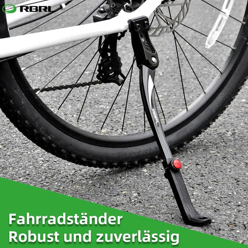 RBRL Adjustable Bike Kickstand, Aluminium Alloy Bicycle Stand for 18mm Hole Spacing, Fits 24''-29'' Mountain/Road
