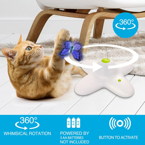 2 AFP Interactive Cat Toy, Butter-Fly Interactive for Indoor Cats, Flutter Bug Cat Toys, Flutter Rotating Kitten Toys