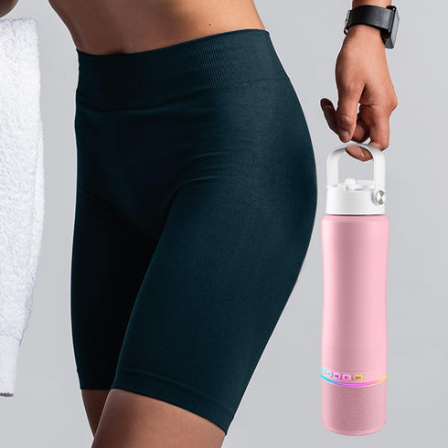 BT5.3, Water Bottle with Portable Bluetooth Speaker - Modular Insulated Water Bottles w/Handle, TWS Pairing Speaker