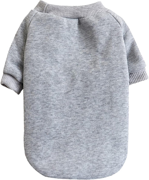 Puppy Sweater for Small Dogs, Warm Winter Clothes for Cats, Pet Sweatshirt Knitwear, Grey, Medium