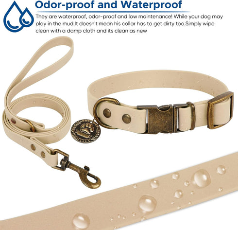 Wisedog Dog Collar and Leash Set Combo, Adjustable Durable Collars with Leashes for Small Medium Large Dogs, Includes
