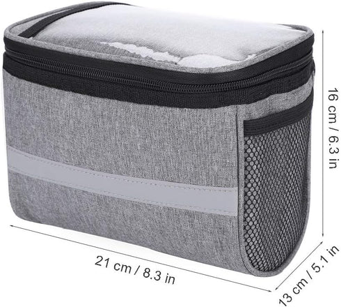 ycle Handlebar Bag, Frame Phone Pouch, Bike Front Tube Saddle Bag with Reflective Stripe for Mountain Cycling