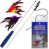 Pet Fit For Life Cat Feather Wand Toys, Red - Interactive Cat Wand Toy for Indoor Pets, 2 Feather Attachments