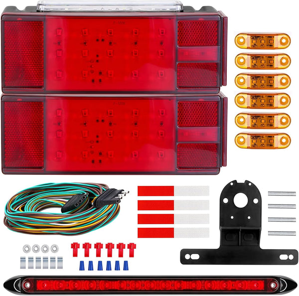 LED Boat Trailer Lights, Submersible LED Trailer Light Kit w/Wiring Harness Combined