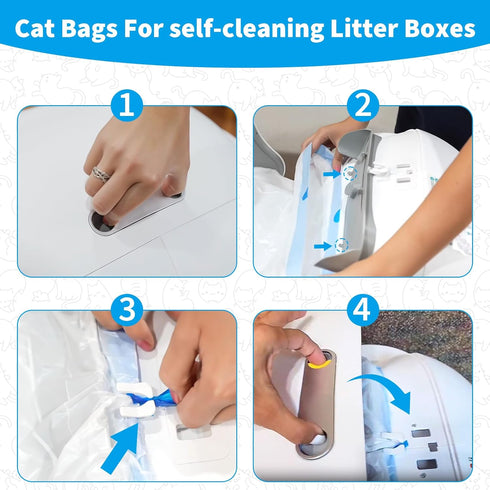 180 Count Cat Litter Box Liners Compatible with Petcove & Ducksky Automatic Self-Cleaning Cat Litter Box Bags