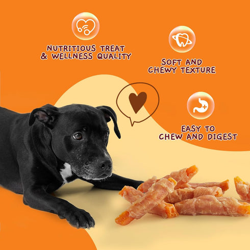 6 oz Jungle Calling Dog Treats, Skinless Chicken Wrapped Sweet Potato, Gluten and Grain Free, Chewy Dog Bites
