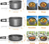 Lixada Camping Cookware Mess Kit, 10pcs Non-Stick Lightweight Stackable Pot Pan Bowls with Storage Bag for Hiking