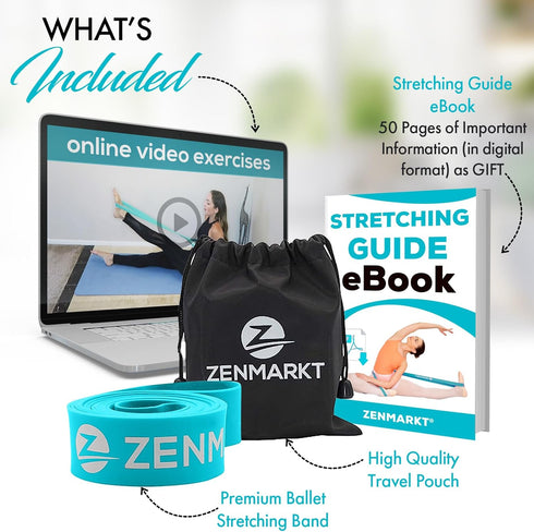 Zenmarkt Ballet Stretch Bands for Flexibility and Strength, Ideal Dance Equipment for Gymnastics, Cheerleading, Pilates