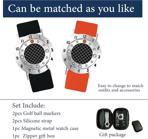 Golf Ball Marker with Carbon Fiber Bracelet, Golf Accessories, Gifts for Men Women