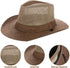 Wide Brim Straw Panama Hat, Fedora Beach Sun Hat UPF50+ Unisex Fishing Hats