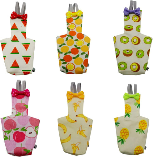 Generic 6PCS Washable Reusable Bird Diapers with Waterproof Lining & Adjustable Straps Soft