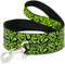 Buckle-Down Pet Leash - Question Mark Scattered Lime Green/Black - 4 Feet Long - 1.5" Wide
