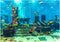 Underwater World Aquarium Backdrop, Tropical Fish Wall Sticker, Aquarium Background Underwater Poster, PVC Self
