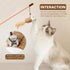 Natural Wood Cat Teaser Wand Toy, 3pcs 16 Inch Catnip Sticks for Teeth Cleaning and Indoor Exerciser