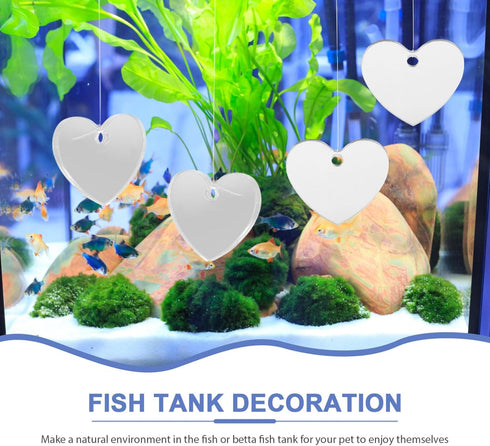 balacoo 4pcs Betta Training Mirror, Betta Tank Decoration and Exercise Mirror for Betta Fish, Aquarium Supplies