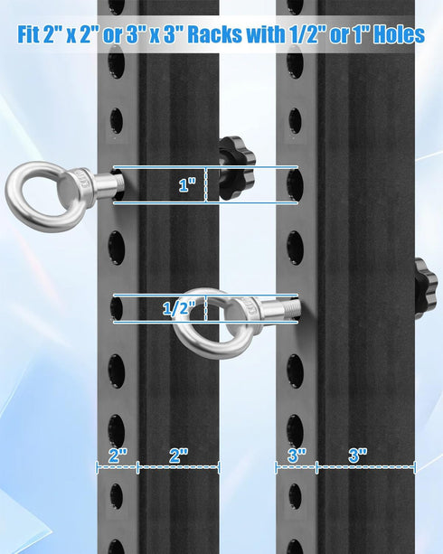 JUFZQO 2" 2" 3" 3" 1/2" 2 Power Rack Attachments Fit x or x Racks with Holes, Heavy-Duty Stainless Steel O-Ring