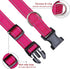 Reflective Dog Collar with Adjustable Buckle, Safety Nylon Collars for Small Medium Large Dogs (Hotpink)