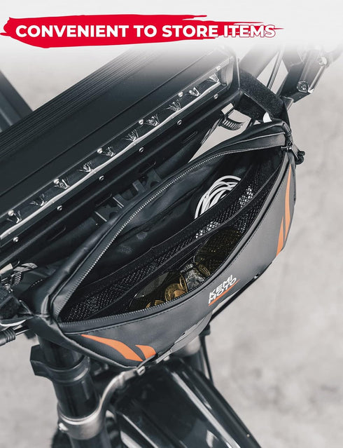 KEMIMOTO Universal Waterproof Motorcycle Handlebar Bag, Front Storage Bag for Electric Dirt Bike