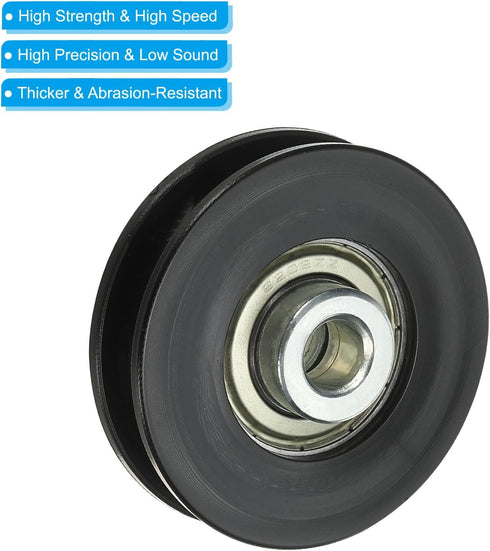 PATIKIL Universal Bearing Pulley Wheel, 60mm/2.4", 2 Pack Nylon Bearing Wheel for Gym Equipment Part Cable Machine