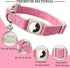 DOGWONG Airtag Cotton Hemp Dog Collar, Heavy-Duty Adjustable Pink Collar with Airtag Holder for Small Medium Large Dogs